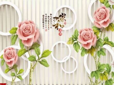 File ảnh File tranh hoa trang sức in tường 3d TS5407 (gốc) in decal dán tường