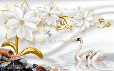 File gốc File hoa trang sức TS542 (in tráng gương) sang trọng