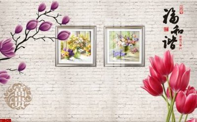 File gốc File tranh hoa trang sức in tường 3d TS5425 (dành cho trang trí nội thất)