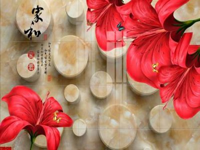 File in lụa File tranh hoa trang sức in tường 3d TS5436 (hoa văn) File tranh hoa trang sức in tường 3d TS5436