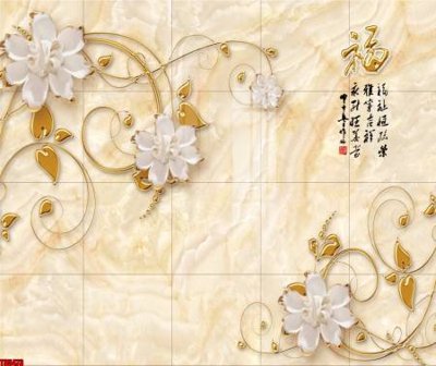 Tải file File tranh hoa trang sức in tường 3d TS5473 (ảnh gốc) in gạch men