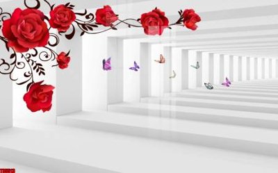 File gốc File tranh hoa trang sức in tường 3d TS5513 (dành cho trang trí nội thất)