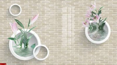 File tranh File tranh hoa trang sức in tường 3d TS5571 (bản gốc) in lụa 3D