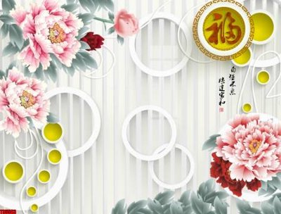 Ảnh gốc File tranh hoa trang sức in tường 3d TS5583 (độ nét cao) in mica