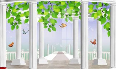 File in trần File tranh hoa trang sức in tường 3d TS5591 (bản gốc) bầu trời