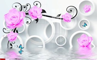 File gốc File tranh hoa trang sức in tường 3d TS5637 (in lụa) họa tiết 3D