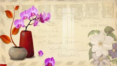 File tranh in tráng gương File tranh hoa trang sức in tường 3d TS5652 (siêu nét)