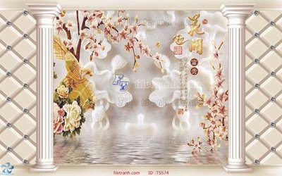 File gốc File hoa trang sức TS574 (in lụa) tranh thuận buồm