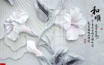 File tranh gốc File tranh hoa trang sức in tường 3d TS5744 chủ đề hiện đại