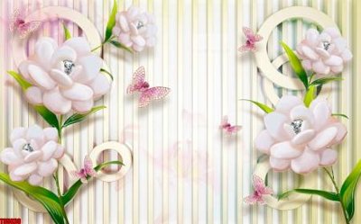 File tranh gốc in trần nhà File tranh hoa trang sức in tường 3d TS5839 3D