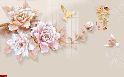 File tranh File tranh hoa trang sức in tường 3d TS5928 (bản gốc) treo phòng ăn