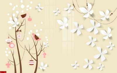 Tải file File tranh hoa trang sức in tường 3d TS5972 (gốc) chủ đề hoa sen