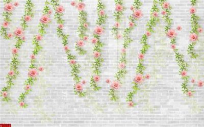 File gốc File tranh hoa trang sức in tường 3d TS6031 (in tráng gương) hiện đại