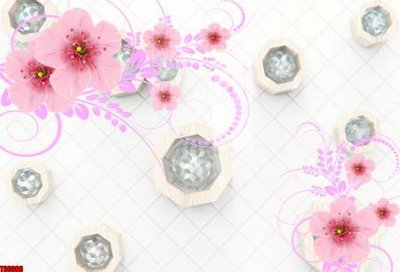 File tranh gốc File tranh hoa trang sức in tường 3d TS6086 (sắc nét từng chi tiết)