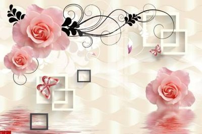 File in lụa File tranh hoa trang sức in tường 3d TS6139 (hoa văn) File tranh hoa trang sức in tường 3d TS6139