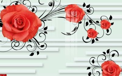 File gốc File tranh hoa trang sức in tường 3d TS6145 (trang trí) phòng ngủ