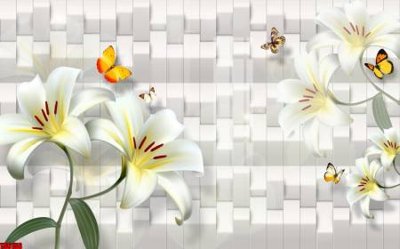 File gốc File tranh hoa trang sức in tường 3d TS6156 (in mica) làm bảng hiệu