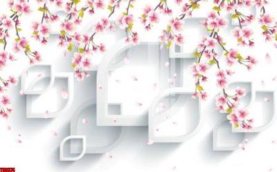 File tranh File tranh hoa trang sức in tường 3d TS6374 (bản gốc) in lụa dán tường