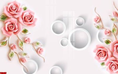 File gốc File tranh hoa trang sức in tường 3d TS6487 (chủ đề hiện đại) trang trí