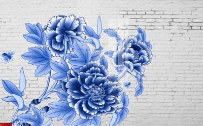 File tranh gốc PSD File tranh hoa trang sức in tường 3d TS6555 còn nguyên layer