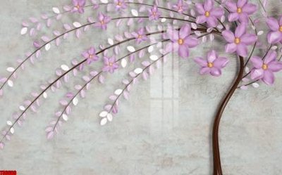 File in mica File tranh hoa trang sức in tường 3d TS6609 (bản gốc) sắc sảo