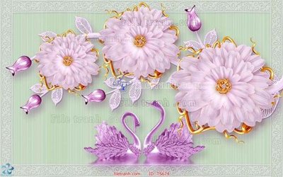 File tranh File hoa trang sức TS674 (bản gốc) treo phòng ăn