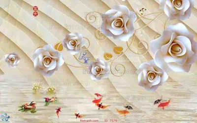 File gốc File hoa trang sức TS79 (in lụa) tranh mã đáo