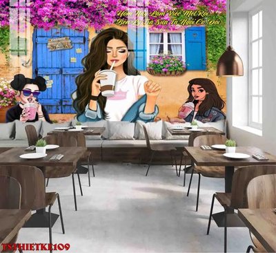 File in trần File tranh dán tường quán trà sữa TSthietke109 (file gốc) phong thủy