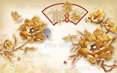 Tải file File tranh gốc tranh tường hoa thủy mặc trung quốc TTQ10 (gốc) chủ đề hoa sen