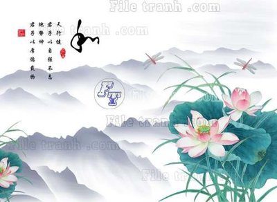 File in ấn File tranh gốc tranh tường hoa thủy mặc trung quốc TTQ100 (bản gốc) sắc nét