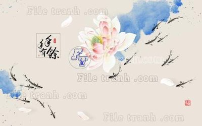 File tranh in trần File tranh gốc tranh tường hoa thủy mặc trung quốc TTQ137 (ảnh gốc siêu nét)