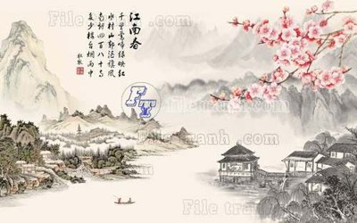 File ảnh File tranh gốc tranh tường hoa thủy mặc trung quốc TTQ154 (gốc) trang trí khách sạn