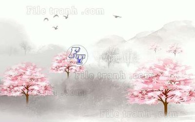 Tải file File tranh gốc tranh tường hoa thủy mặc trung quốc TTQ17 (gốc) chủ đề phong thủy