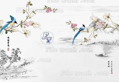 Tải file gốc File tranh gốc tranh tường hoa thủy mặc trung quốc TTQ176 (in khổ lớn) không vỡ