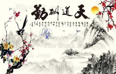 Hình ảnh gốc File tranh gốc tranh tường hoa thủy mặc trung quốc TTQ225 (để in khổ lớn)