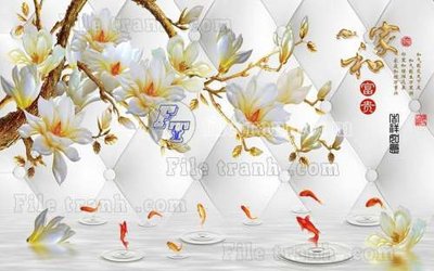 File gốc File tranh gốc tranh tường hoa thủy mặc trung quốc TTQ254 (bản quyền) cho in ấn