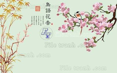 File PSD File tranh gốc tranh tường hoa thủy mặc trung quốc TTQ259 (bản gốc) độ phân giải cao