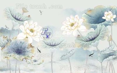 File gốc File tranh gốc tranh tường hoa thủy mặc trung quốc TTQ276 (in lụa) trang trí tường