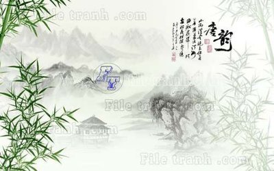 File gốc File tranh gốc tranh tường hoa thủy mặc trung quốc TTQ30 (cho in 3D) độc đáo