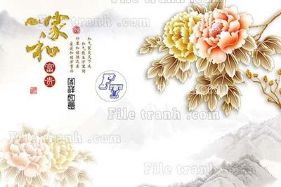 File tranh in trần 3D File tranh gốc tranh tường hoa thủy mặc trung quốc TTQ358 (ảnh gốc)