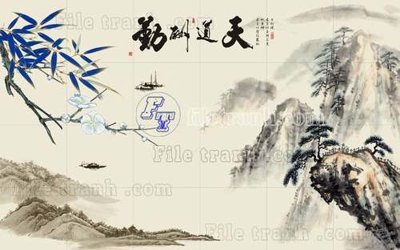 File tranh File tranh gốc tranh tường hoa thủy mặc trung quốc TTQ370 (gốc) chủ đề con người
