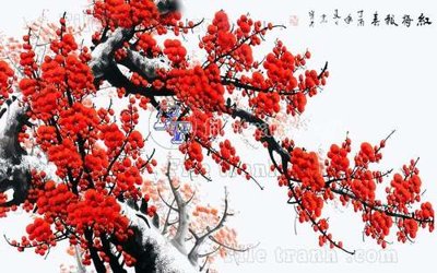 File tranh File tranh gốc tranh tường hoa thủy mặc trung quốc TTQ408 (gốc) in vải canvas