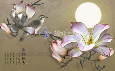 File in ấn File tranh gốc tranh tường hoa thủy mặc trung quốc TTQ441 (bản gốc) chất lượng cao