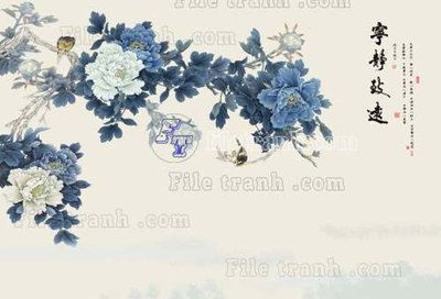 File in trần File tranh gốc tranh tường hoa thủy mặc trung quốc TTQ517 (bản gốc) 5D