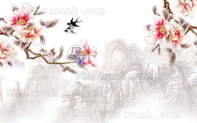File gốc File tranh gốc tranh tường hoa thủy mặc trung quốc TTQ549 (in 3D) nghệ thuật