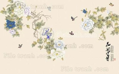 File tranh File tranh gốc tranh tường hoa thủy mặc trung quốc TTQ560 (ảnh gốc) độc quyền