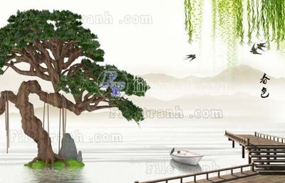 File gốc File tranh gốc tranh tường hoa thủy mặc trung quốc TTQ566 (ảnh rõ nét) để in