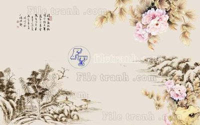 File tranh File tranh gốc tranh tường hoa thủy mặc trung quốc TTQ78 (gốc) in backlit film