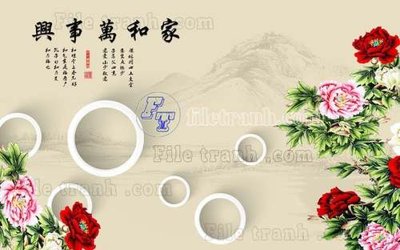 Download file gốc File tranh gốc tranh tường hoa thủy mặc trung quốc TTQ80 (in mica) trang trí