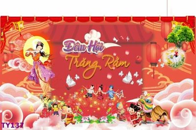 File tranh File banner trung thu TY137 (bản gốc) in lụa dán tường
